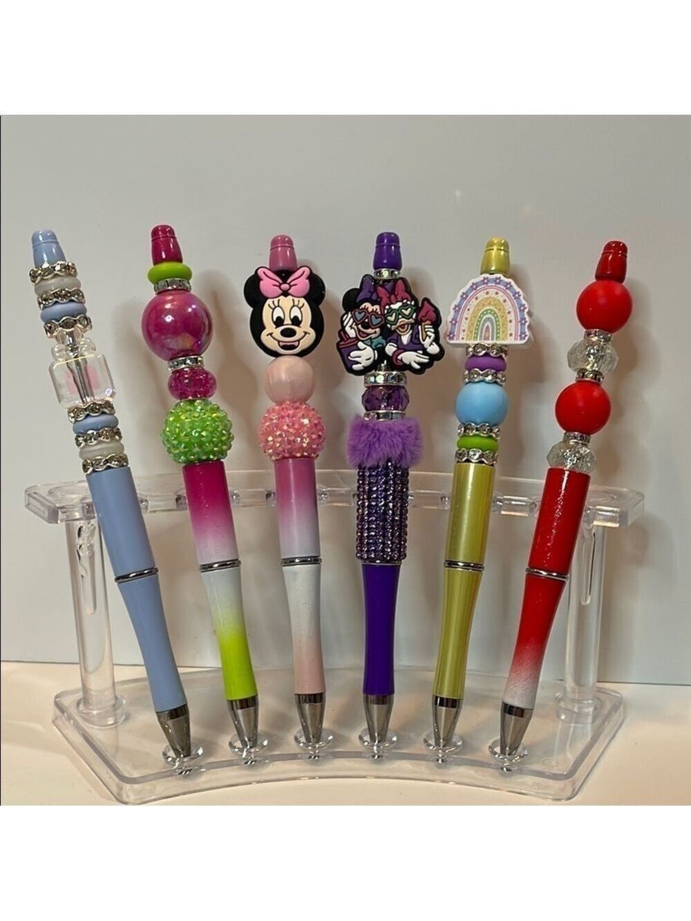 Blue and Pink Stationery Set with Decorative Pens